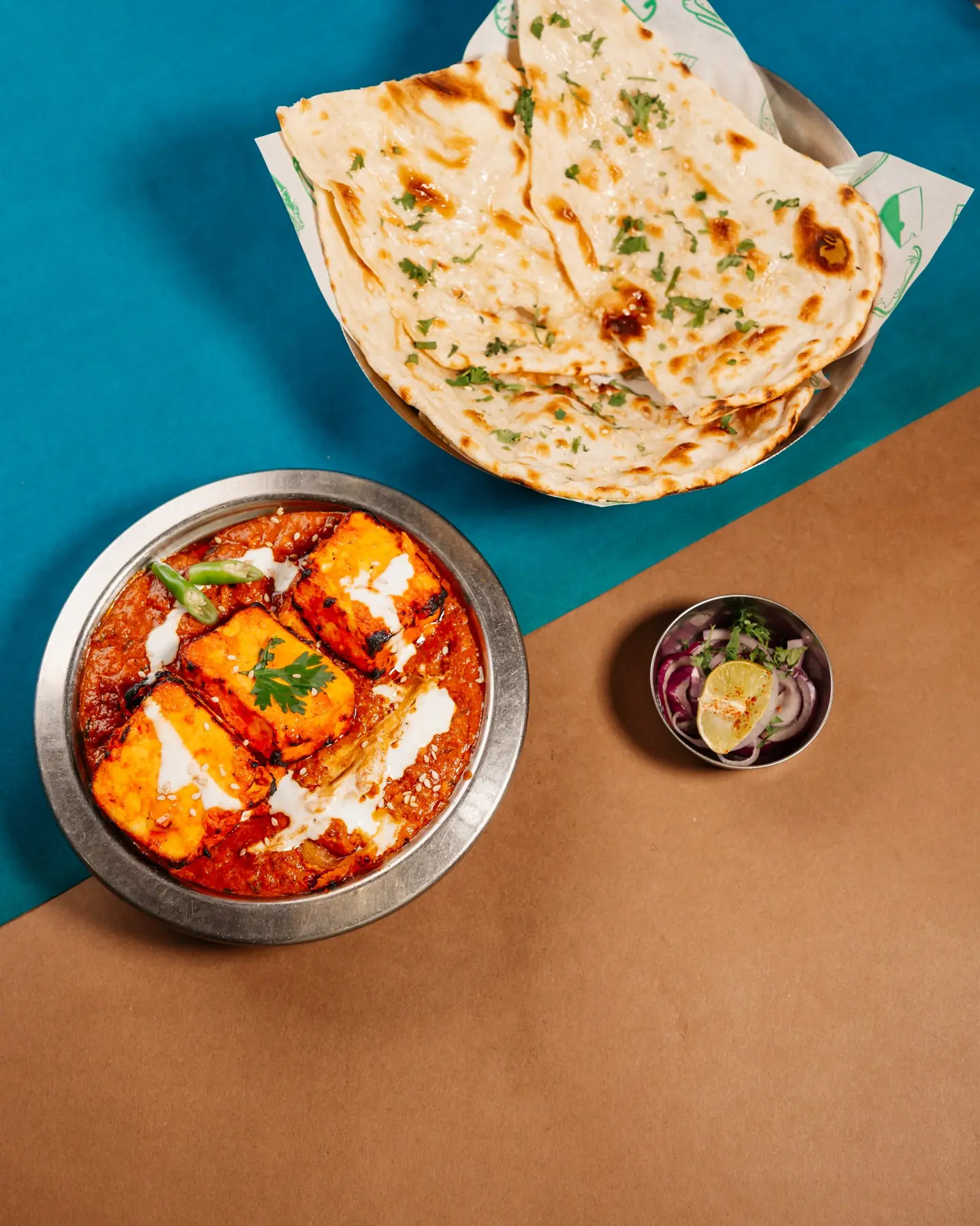 Paneer butter masala with butter naan